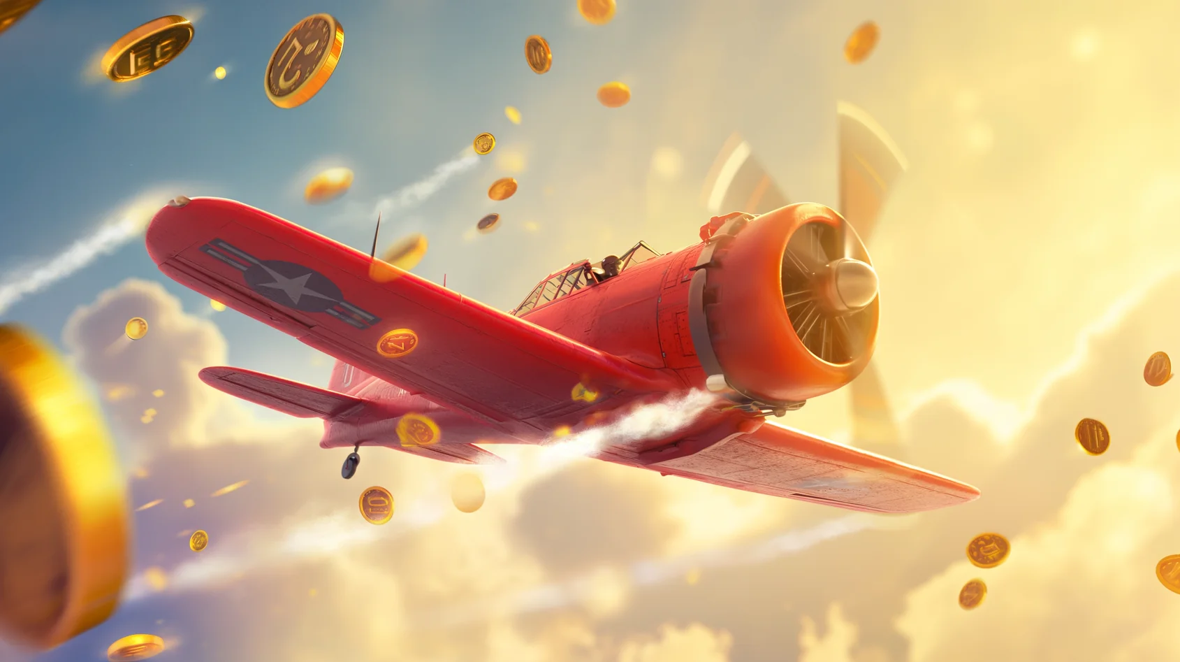 Avión del juego Aviator volando con multiplicador en tiempo real